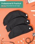3-Pack Adjustable Medical Scrub Caps for All