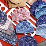 Floral Bouffant Caps with Adjustable Tie Back
