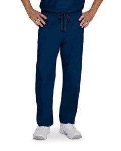 Landau Unisex Reversible Drawstring Scrub Pants, Navy