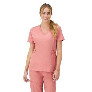 Hanes Women's Moisture-Wicking Stretch Scrub Top - Pink