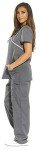 Just Love Women's Gray Scrub Set with Pink Trim