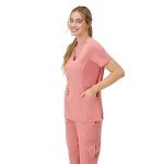 Hanes Women's Moisture-Wicking Stretch Scrub Top - Pink