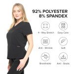 Unisex 4-Way Stretch Jogger Scrub Set - Black