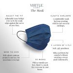 VIRTUE CODE Colorful 3-Ply Disposable Face Masks - 50 Pack