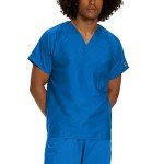 Landau Unisex Relaxed Fit V-Neck Scrub Top