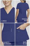 Navy Women’s V-Neck Scrub Set with Pockets