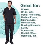 Men's Black 8-Pocket Scrubs Set - Comfortable Fit