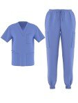 Unisex Stretch V-Neck Jogger Scrub Set