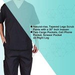 Men's Black 8-Pocket Scrubs Set - Comfortable Fit