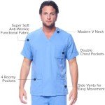 Unisex V-Neck Super Stretch Scrub Set - Black