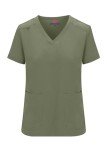 M&M SCRUBS Women's Essential Jogger Scrub Set Nursing Uniform Clearance Cool Stretch Scrub Top and Pant Workwear (Olive, Medium)