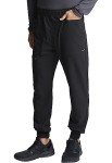 Cherokee Men's Mid Rise Pull-on Jogger Scrubs Pant, Black