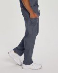 Landau Scrub Zone Unisex Relaxed Fit 2-Pocket Drawstring Cargo Scrub Pants 85221 Steel Grey