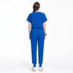 Uniforms World Scrubs for Women Set - Stretch Scrub Top & Pants with 8 Pockets, Yoga Waistband, Anti Wrinkle, Slim Fit