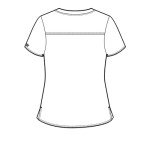 Med Couture Women's V-Neck Scrub Top, Modern Fit Tuck-in Top with Stretchy Rib-Knit Shoulders and Chest Pocket - MC7448, Black, Small