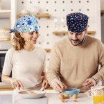 HXYCNNA 2 Pack Scrub Caps Women, Working Cap with Buttons and Sweatband, Nurse Hats for Women Scrub, Working Hats Surgery Cap
