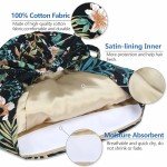QBA Adjustable Working Cap with Button, Satin Lined Hat, Cotton Working Hat Sweatband, Elastic Bandage Tie Back Hats for Women & Men, One Size