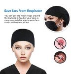 QBA Adjustable Working Cap with Button, Satin Lined Hat, Cotton Working Hat Sweatband, Elastic Bandage Tie Back Hats for Women & Men, One Size