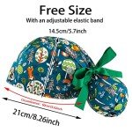 Scrub Caps Women Bouffant Scrub Hats Caps Nurses, Adjustable Working Cap Ponytail Pouch Tie Back Hats