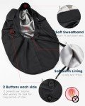 Satin Lined Scrub Cap for Women Long Hair Large Nurse Head Cap Silk Surgical Bonnet with Buttons Black