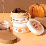 Freeman Smoothing Scrub Mask, Facial Mask & Face Scrub For Exfoliating Skin, Improve Skin Tone, Pumpkin Enzymes & AHAs, Travel Size Skincare, Vegan & Cruelty Free, 2 fl. oz./ 60 ml Jar, 2 Count
