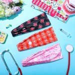 Jexine 20 Pcs Women Nurse Headbands with Button Wide Nurse Headbands for Mask Non Slip Elastic Ear Protection Christmas Gift for Nurses Doctors Sweatband Medical Nursing Hairband Workout Yoga Turban