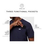 Men's Navy Blue FIGS Leon Scrub Top - 3 Pockets