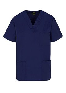 Unisex 3 Pocket Scrub Top in True Navy