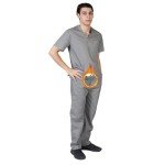 M&M Men's Grey Medical Scrub Top and Pants Set
