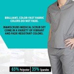 M&M Men's Grey Medical Scrub Top and Pants Set