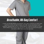 M&M Men's Grey Medical Scrub Top and Pants Set