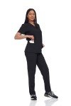 Unisex Lightweight V-Neck Scrub Set - Black Small