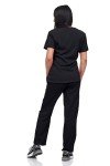 Unisex Lightweight V-Neck Scrub Set - Black Small