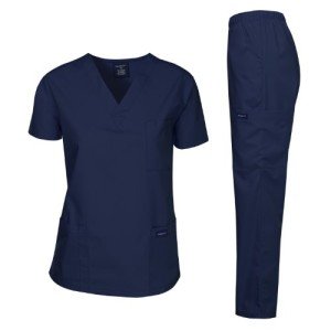 Dagacci Unisex Medical Scrubs Set - Navy Large
