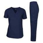 Dagacci Unisex Medical Scrubs Set - Navy Large