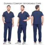 Dagacci Unisex Medical Scrubs Set - Navy Large