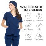 Dagacci Women's 4-Way Stretch Scrubs Set - Black