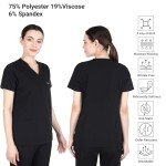 Organix Unisex V-Neck Medical Scrub Top - Black