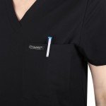 Organix Unisex V-Neck Medical Scrub Top - Black