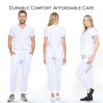 Unisex 4-Way Stretch Jogger Scrub Set - White