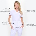 Unisex 4-Way Stretch Jogger Scrub Set - White