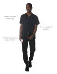 Men's Black Drawstring Scrubs Jogger Pants Set