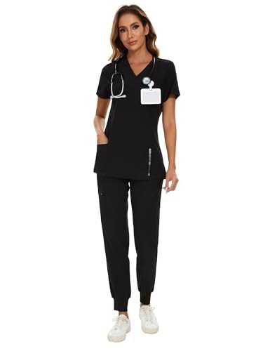 CozyFit Women's Stretch V-Neck Scrub Set