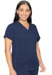Med Couture Women's V-Neck Scrub Top, Navy