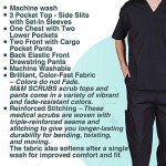 Men's Comfortable 8-Pocket Scrub Set - XL Black