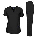 Dagacci Unisex Medical Scrub Set - Black Large