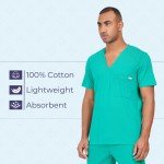 Men's V Neck Mikal Scrub Top - XL (Surgical Green)