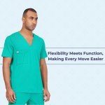 Men's V Neck Mikal Scrub Top - XL (Surgical Green)