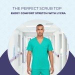 Men's V Neck Mikal Scrub Top - XL (Surgical Green)