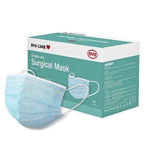 BYD CARE Disposable 3-Ply Masks - Box of 50